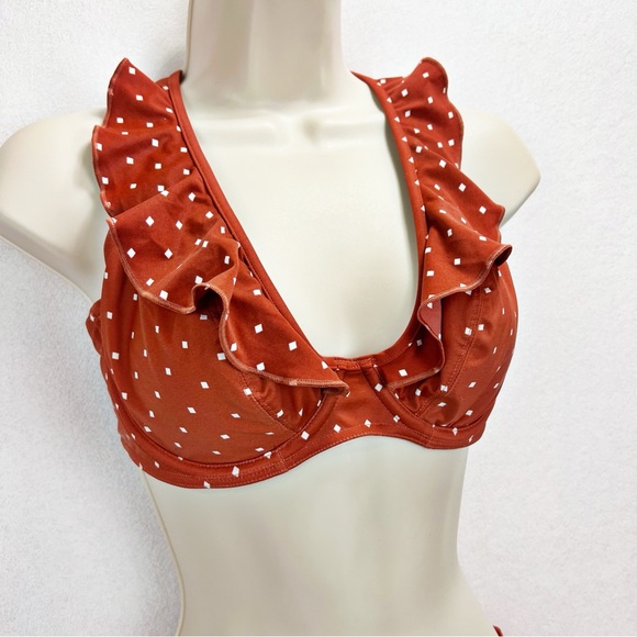 FREYA Ora Flounce Underwire Bikini Top and Bottoms Size 32DDD/M Amber Diamond - Picture 3 of 12